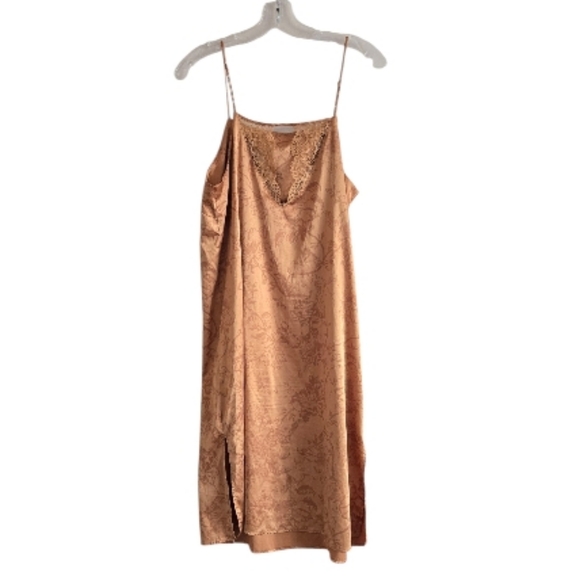 Stars Above Gold Floral Satin Slip Midi Dress - Picture 4 of 10